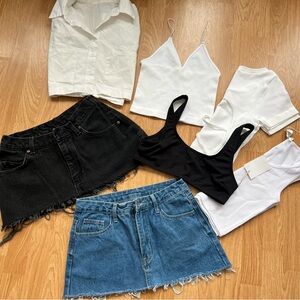 7 Tops and denim skirts bundle 08
